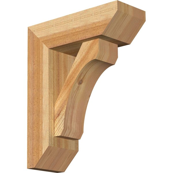 Ekena Millwork Legacy Slat Rough Sawn Bracket w/ Offset Brace, Western Red Cedar, 6"W x 16"D x 20"H BKT0604X16X20LEC06RWR - main